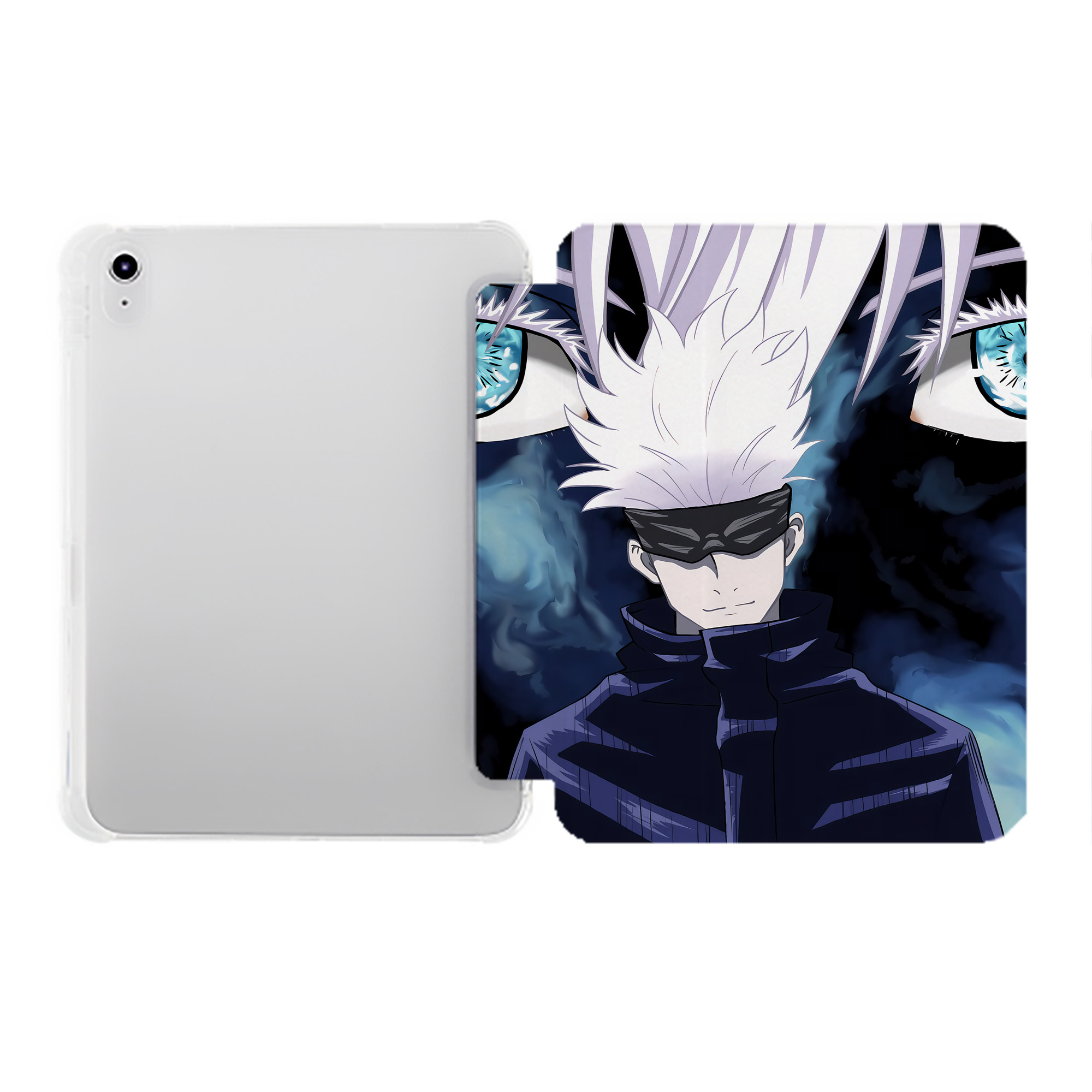 （画像用） 呪術廻戦 Jujutsu Kaisen IPad ケース ペン収納付き 三つ折りスタンド PUレザー×シリコン 対応機種9.5/10.5/10.9インチ